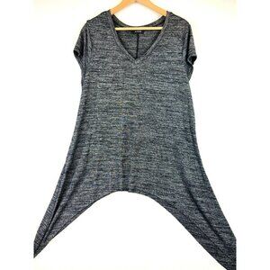 MBLM Women's Asymmetrical Top Shirt in Charcoal Size Large